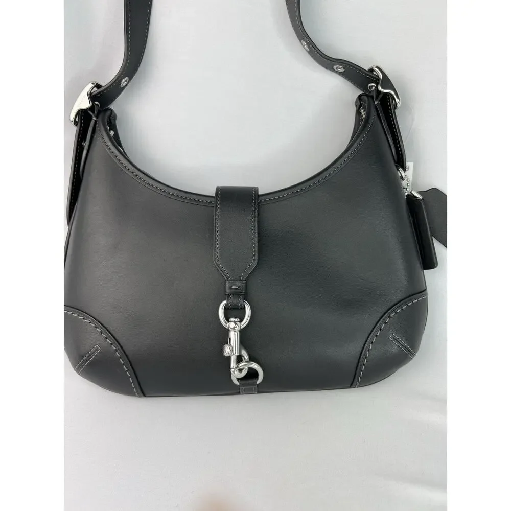 NWOT Coach Hamptons Hobo Bag in Black Glovetanned Leather (CW642)